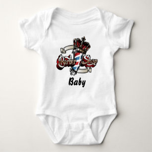 Baby Elegant Barber Pole and Crown Baby Bodysuit