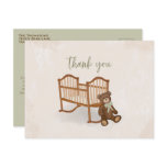 Baby Elegant Vintage Thank You Cute Teddy Bear Postcard