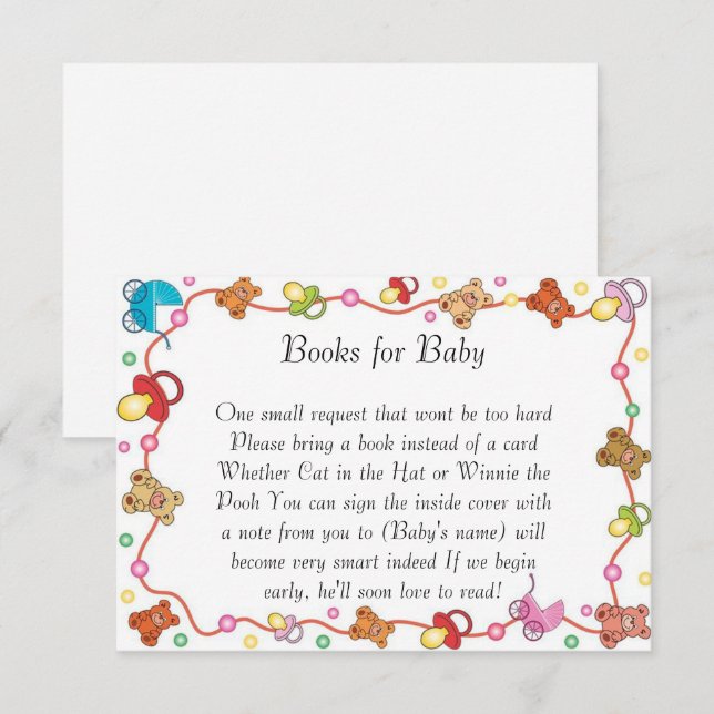 Baby Elements Baby Shower Books For Baby Card (Front/Back)