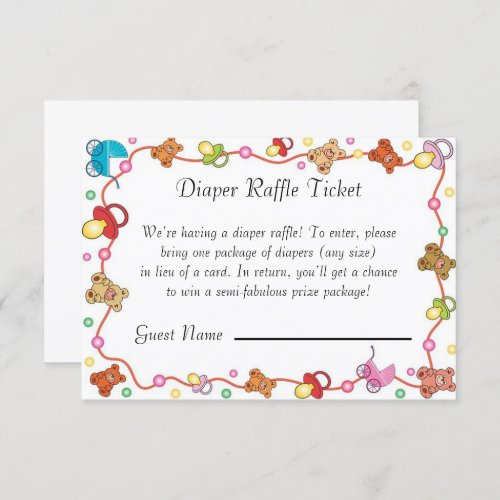 Baby Elements Baby Shower Diaper Raffle Card