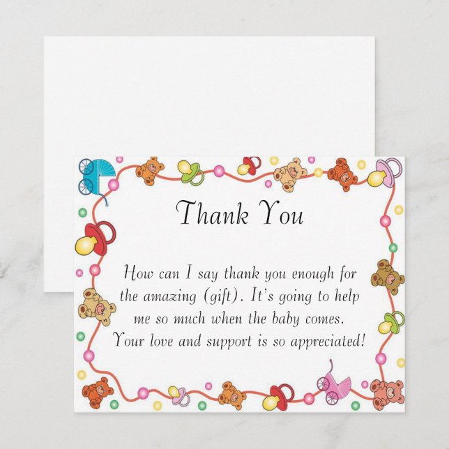 Baby Elements Baby Shower Thank You Card (Front/Back)