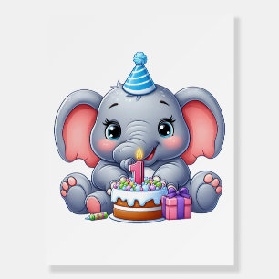 Baby Elephant 1st Birthday Foam Board