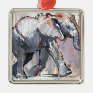 Baby elephant 2012 metal ornament