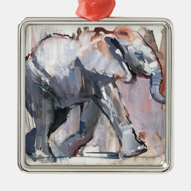 Baby elephant 2012 metal ornament (Front)