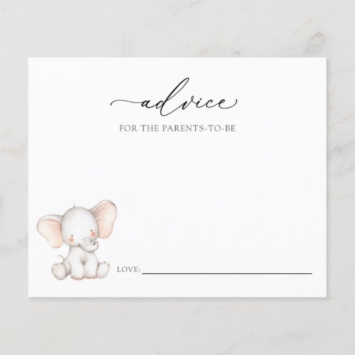 Baby Elephant Advice Card for the Parents_to_Be