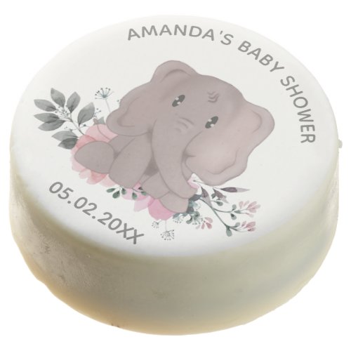 Baby Elephant and Flowers Baby Shower Chocolate Covered Oreo