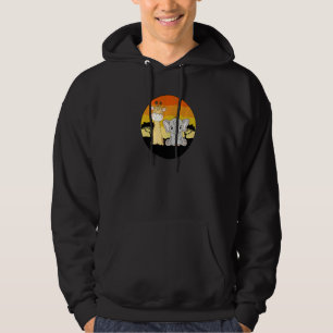 Baby Elephant And Giraffe Retro Sunset Elephants Hoodie