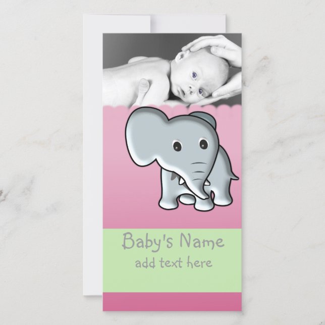Baby Elephant Announcement (Front)