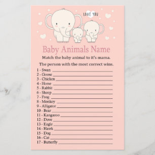 Baby Elephant Baby Animals Name Game