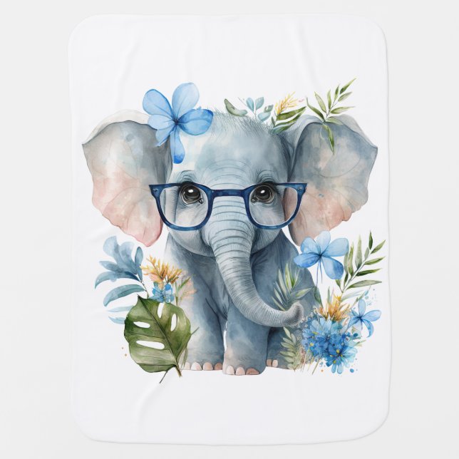 Baby Elephant Baby Blanket (Front)