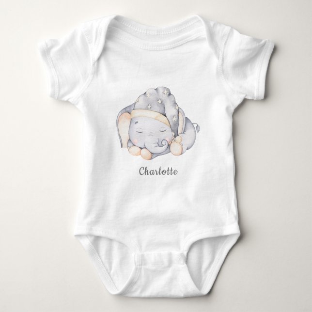 Baby Elephant Baby Bodysuit (Front)
