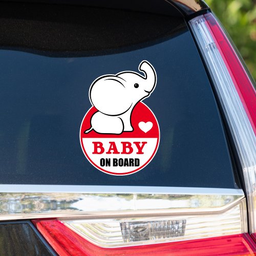 Baby Elephant Baby On Board Car Sticker