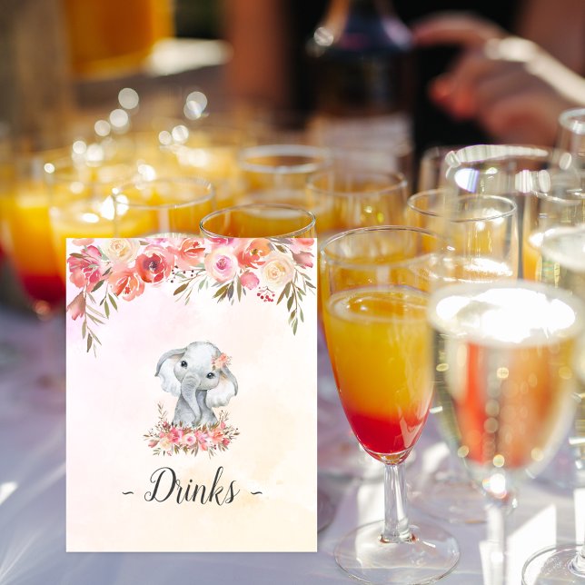 Baby Elephant Baby Shower Drinks Poster (Creator Uploaded)