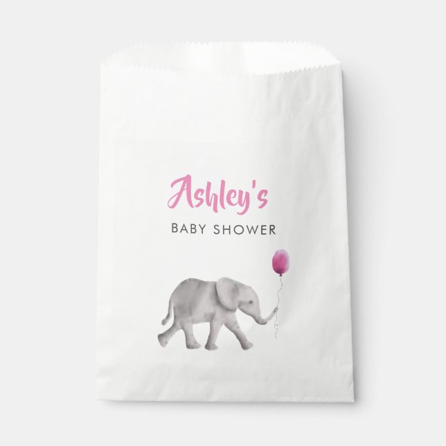 Baby Elephant Baby Shower Favor Bag Treat Sacks (Front)