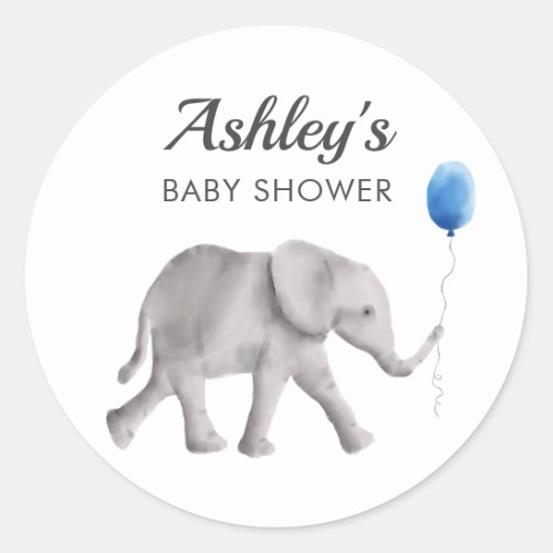Baby Elephant Baby Shower Favor Sticker Gift Tags