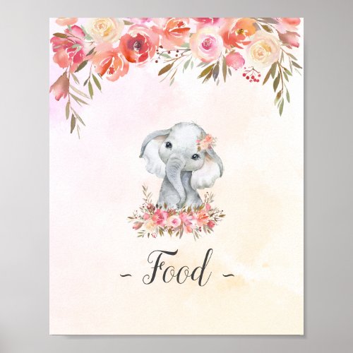Baby Elephant Baby Shower Food Poster