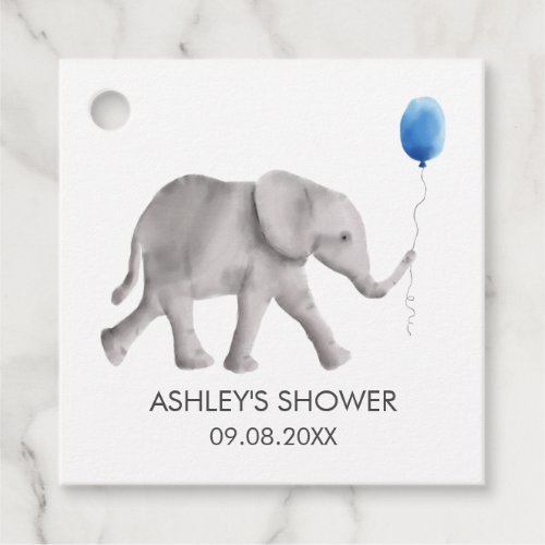 Baby Elephant Baby Shower Gift Tags Blue  Gray Favor Tags
