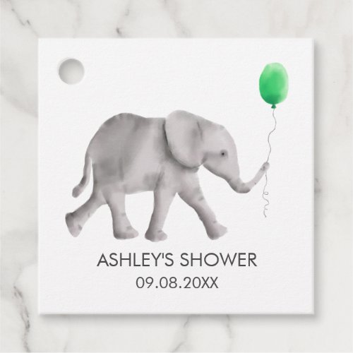 Baby Elephant Baby Shower Gift Tags Green  Gray Favor Tags