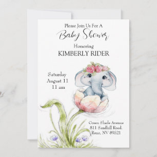 Baby Elephant Baby Shower Invitation