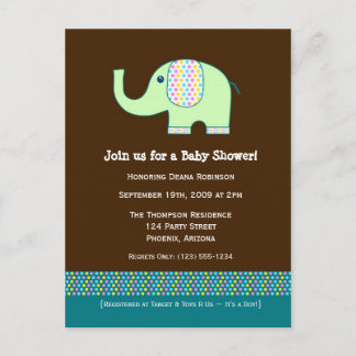 Baby Elephant Baby Shower Invitation