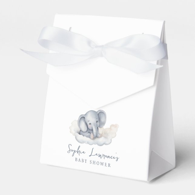 Baby Elephant Baby Shower Invitation Favor Boxes (Front Side)