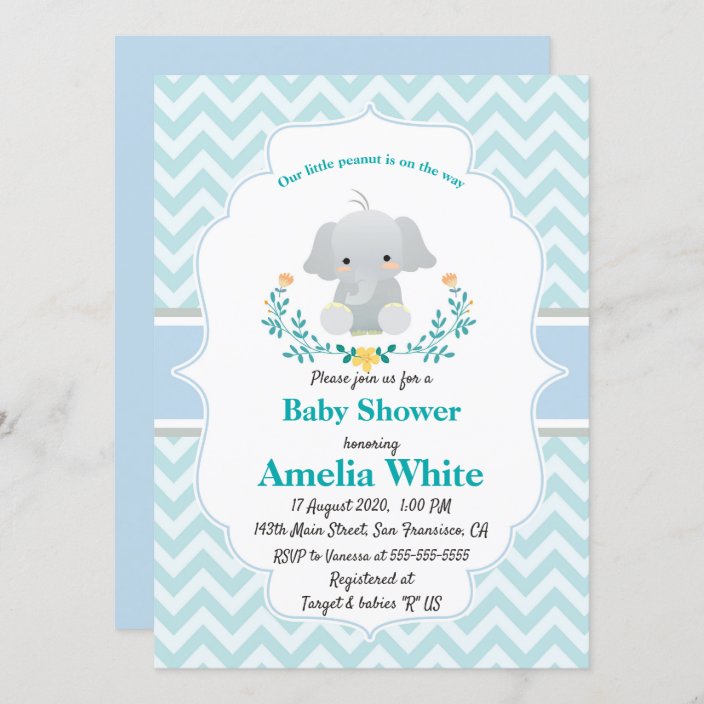 Baby Elephant Baby Shower Invite | Zazzle.com