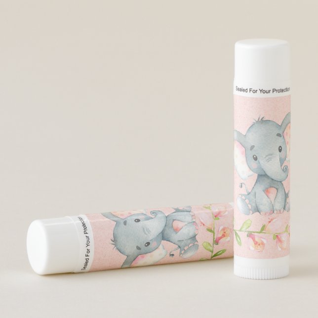 Baby Elephant Baby Shower Lip Balm (Front)