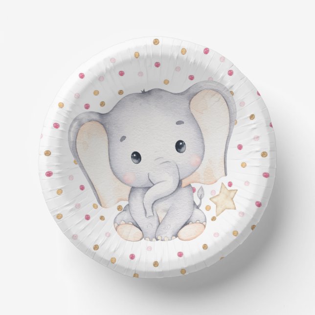 Baby Elephant Baby Shower Paper Bowls (Front)