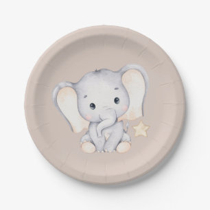 Baby Elephant Baby Shower Paper Plates
