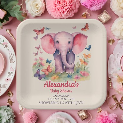 Baby Elephant Baby Shower  Paper Plates