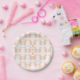 Baby Elephant Baby Shower Paper Plates