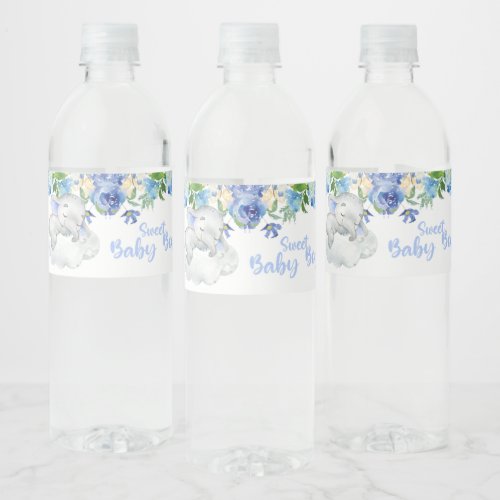 Baby elephant baby shower water bottle labels water bottle label