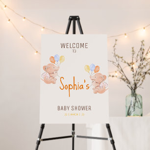 Baby Elephant Baby Shower Welcome Board