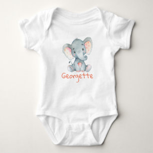 Baby Elephant Baby t-Shirt personalized monogram Baby Bodysuit