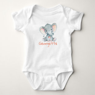 Baby Elephant Baby t-Shirt personalized monogram Bodysuit