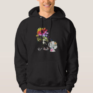 Baby Elephant Be Kind Colorful Sunflower Autism Aw Hoodie