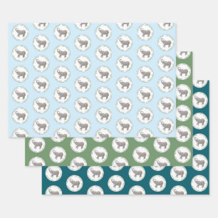 Baby Elephant Birthday Wrapping Paper Sheets