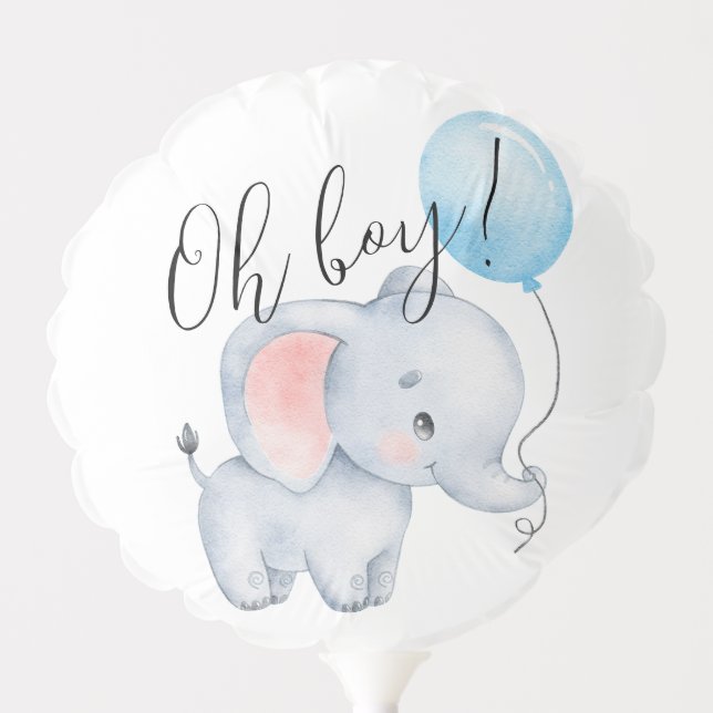 Baby Elephant & Blue Balloon Baby Shower (Front)