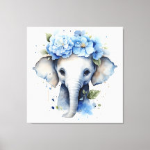 Baby Elephant – Blue Flower Crown
