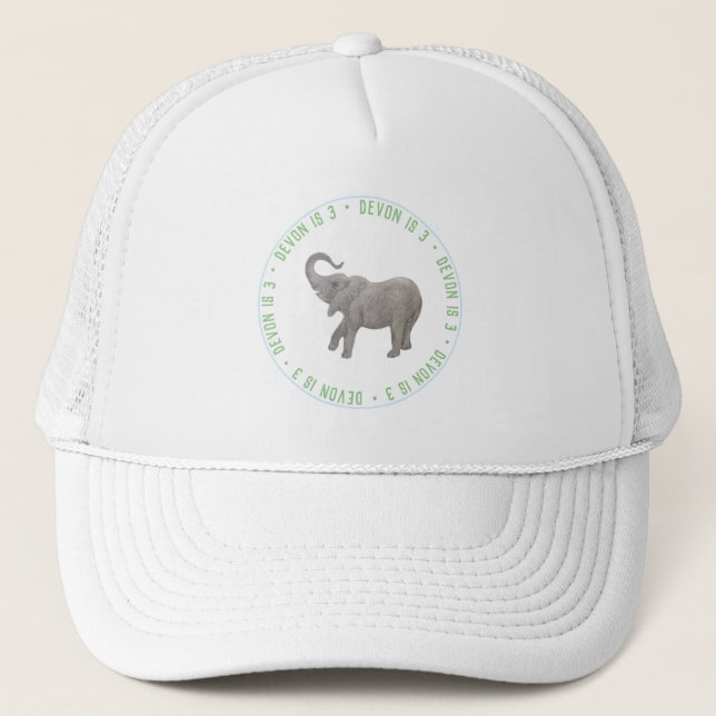 Baby Elephant Blue Guest Of Honor Trucker Hat (Front)
