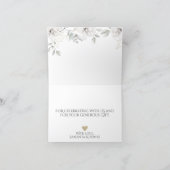 Baby elephant blush pink & gold Baby Shower Thank You Card (Inside)