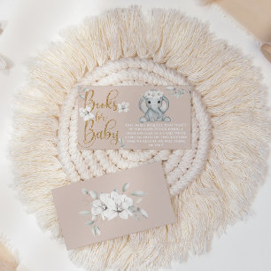 Baby elephant blush pink & gold Books for baby Enclosure Card