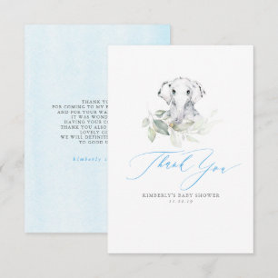 Baby Elephant Boy Baby Shower Thank You Card