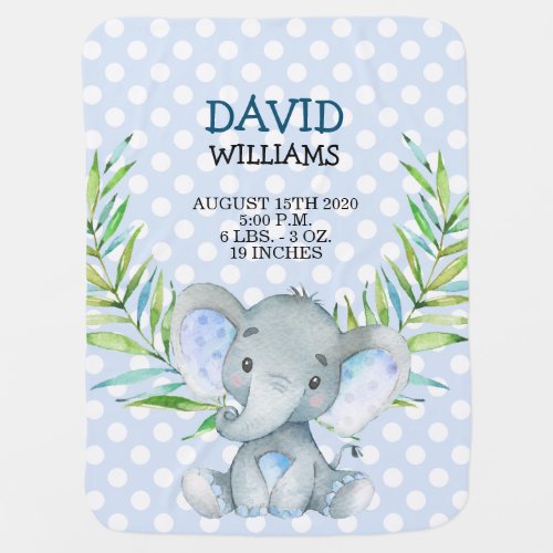 Baby Elephant Boy Birth Stats Safari Jungle Cute