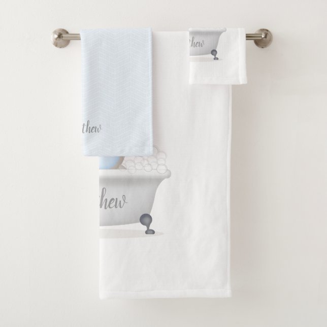 Baby Elephant Bubble Bath Bath Towel Set (Insitu)