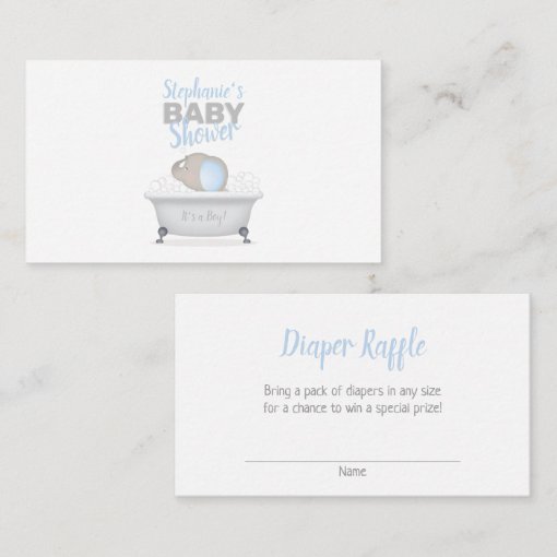 Baby Elephant Bubble Bath Diaper Raffle Enclosure Card Zazzle