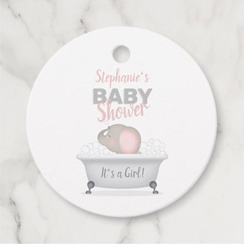 Baby Elephant Bubble Bath Girl Baby Shower Favor Tags