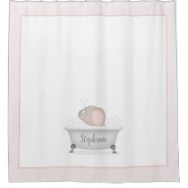 Baby Elephant Bubble Bath Shower Curtain