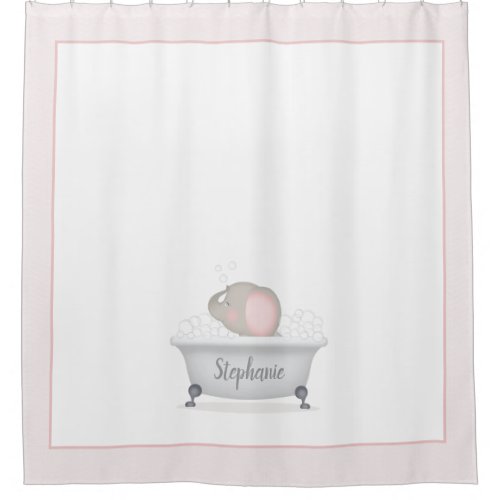 Baby Elephant Bubble Bath Shower Curtain