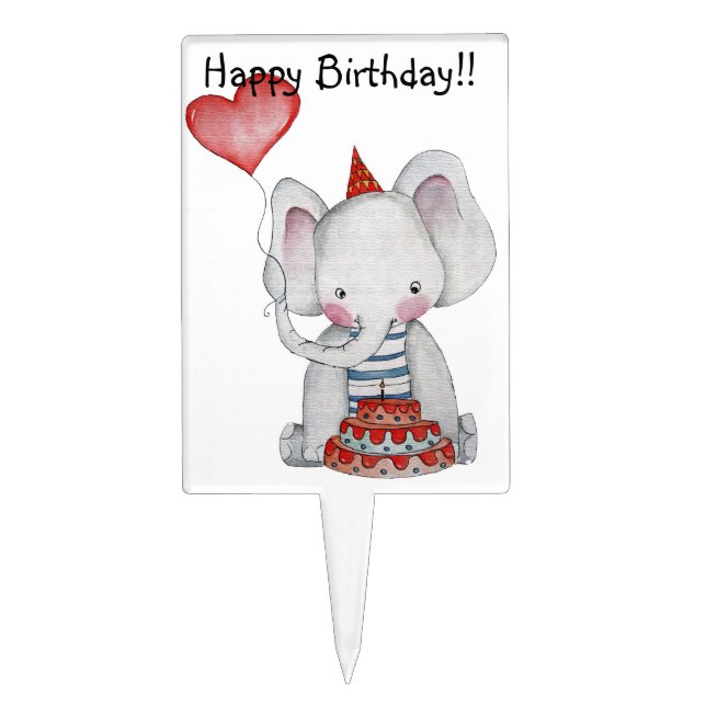 Baby Elephant Cake Topper (Front)